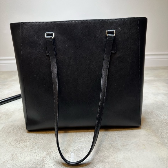 Kate Spade black leather Perry laptop tote bag - Picture 3 of 9